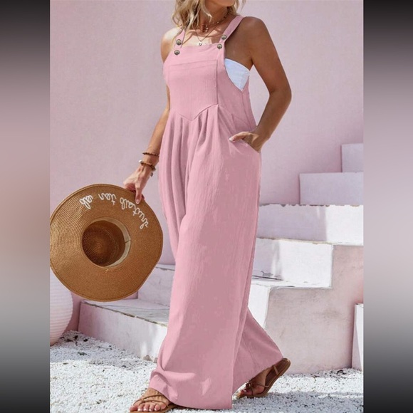 Plus size navy blue overall jumpsuit - Picture 12 of 14